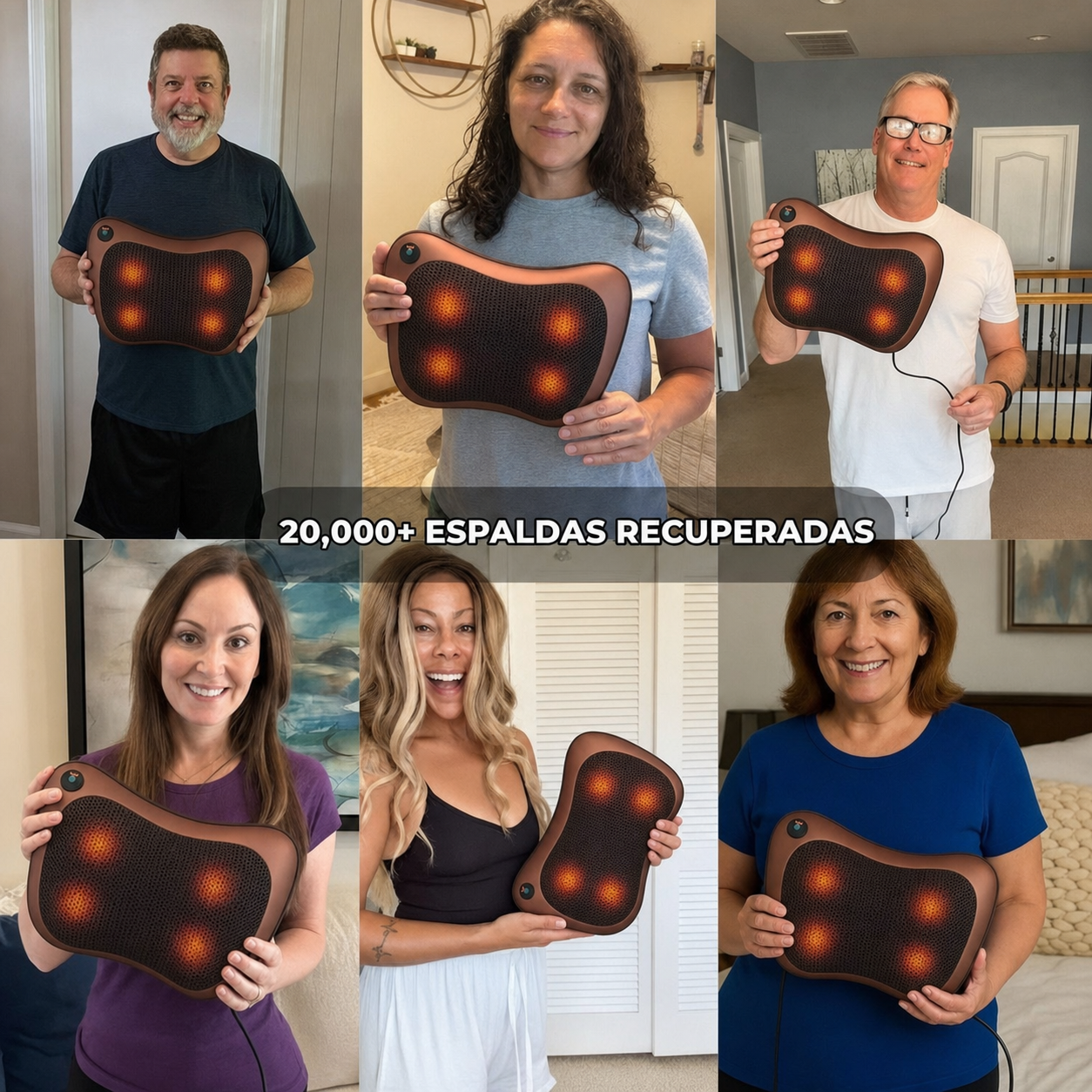Clientes usando el masajeador Clarity